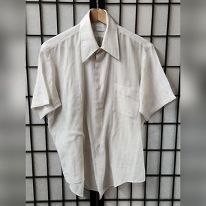 White stripped dress shirt. Short sleeved. Large